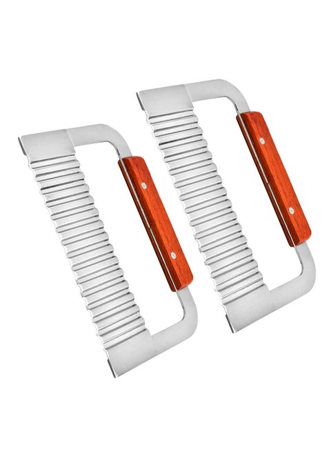2-piece Vegetables and Fruits Hand-pressing Crinkle Cutter