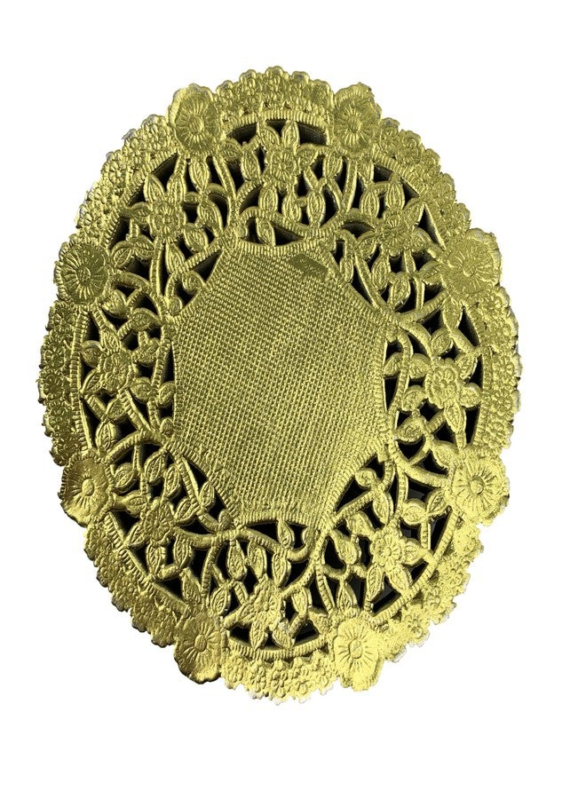 Worlds 100 Pack Round Gold Metallic Foil paper Doilies 4" Inch - Image 1