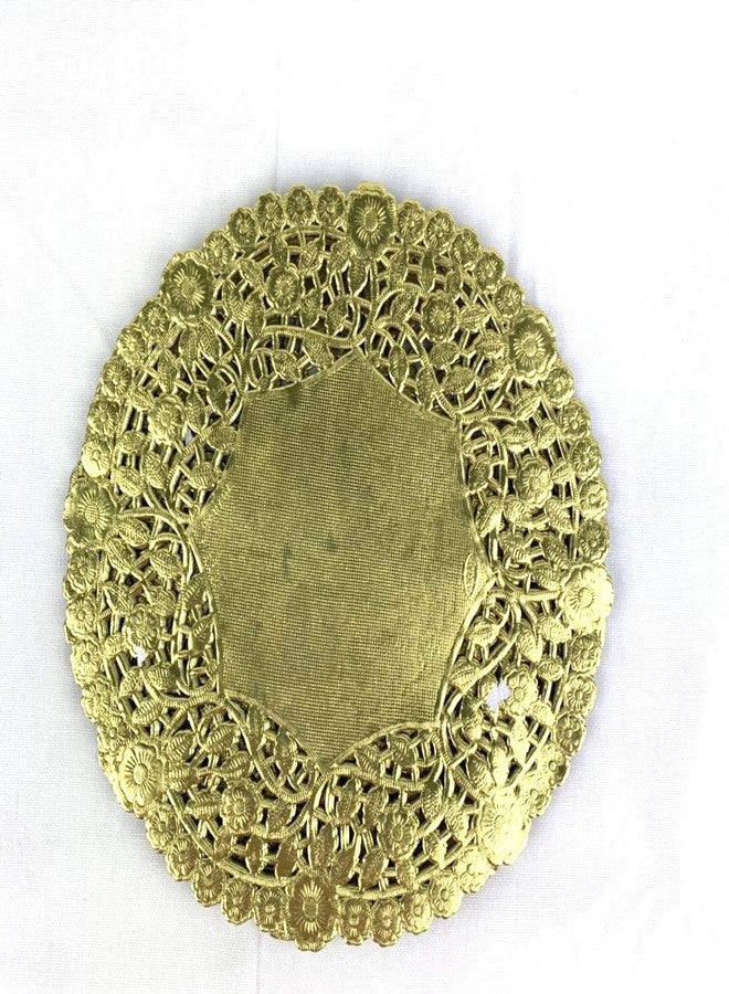 Worlds 100 Pack Round Gold Metallic Foil paper Doilies 4" Inch - Image 2