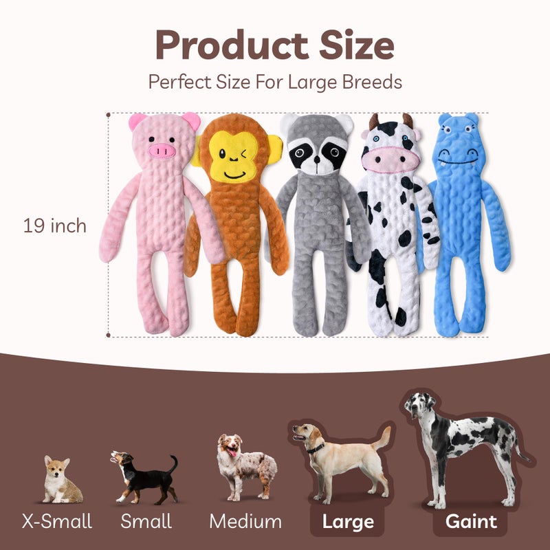 SHARLOVY No Stuffing Dog Toys 5 Pack, Crinkle Interactive Dogs Toy for Boredom, Puppy Toys for Teething to Keep Them Busy, Cute Squeaky Dogs Toy for Small, Medium, and Large Breed - Image 5