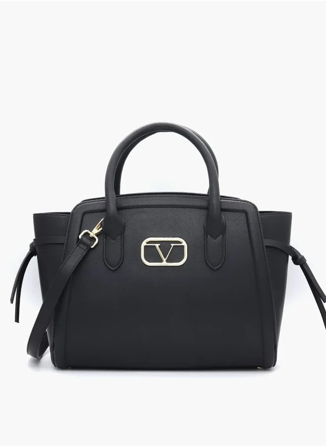 V Italia Solid Shopper Bag with Adjustable Strap