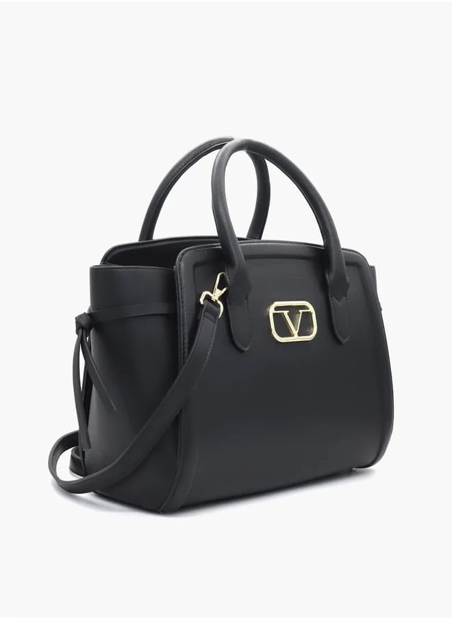 V Italia Solid Shopper Bag with Adjustable Strap