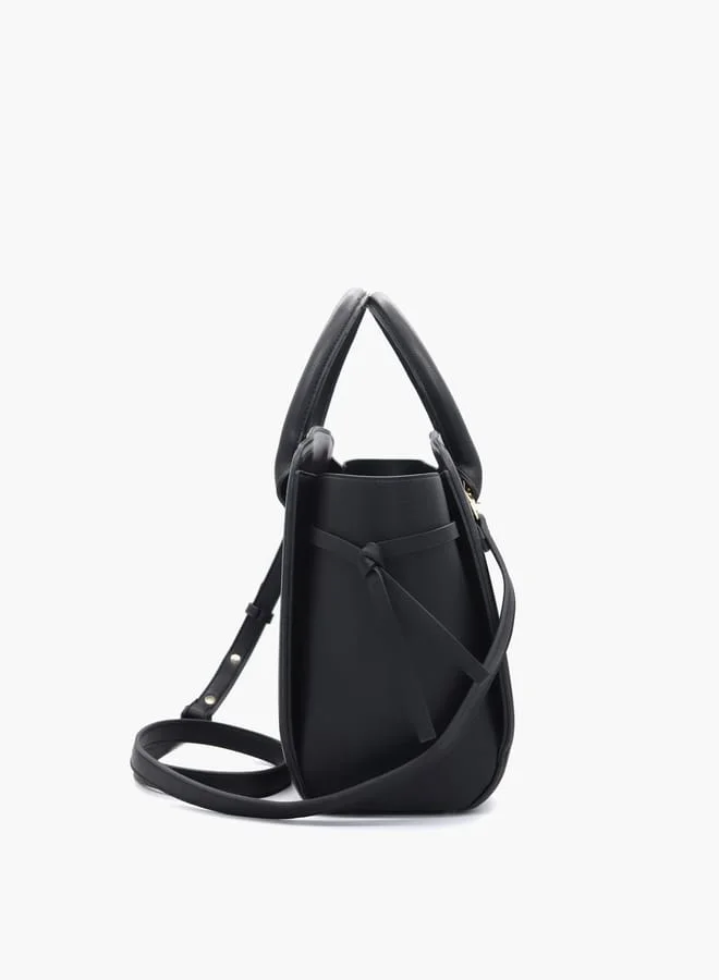V Italia Solid Shopper Bag with Adjustable Strap