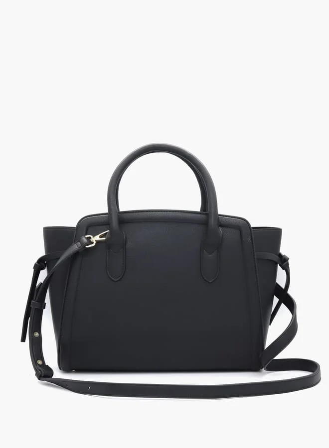 V Italia Solid Shopper Bag with Adjustable Strap