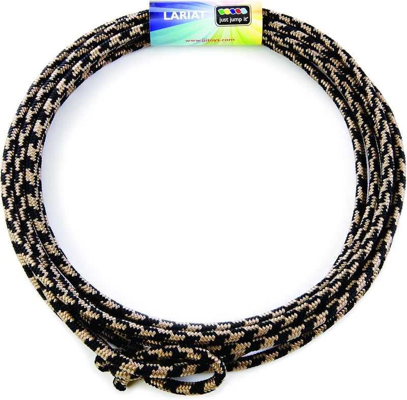 Just Jump It Lil Lariat - Pre-Tied Junior Lasso 20' in Black & Tan - Image 1
