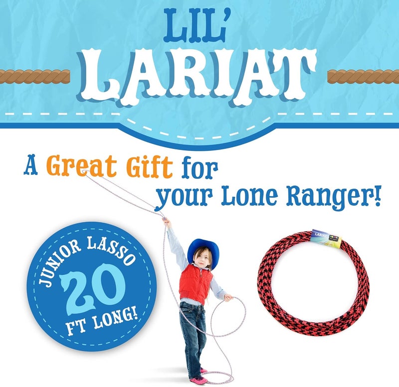 Just Jump It Lil Lariat - Pre-Tied Junior Lasso 20' in Black & Tan - Image 2
