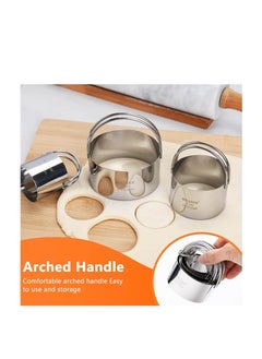 HULISEN HULISEN Stainless Steel Biscuit Cutter Set, Pastry Scraper and Dough Blender, Sturdy & Long-Lasting with Ergonomic Rubber Grip, Professional Baking Dough Tools, Gift Package (3 Pcs/Set)  - Image 3