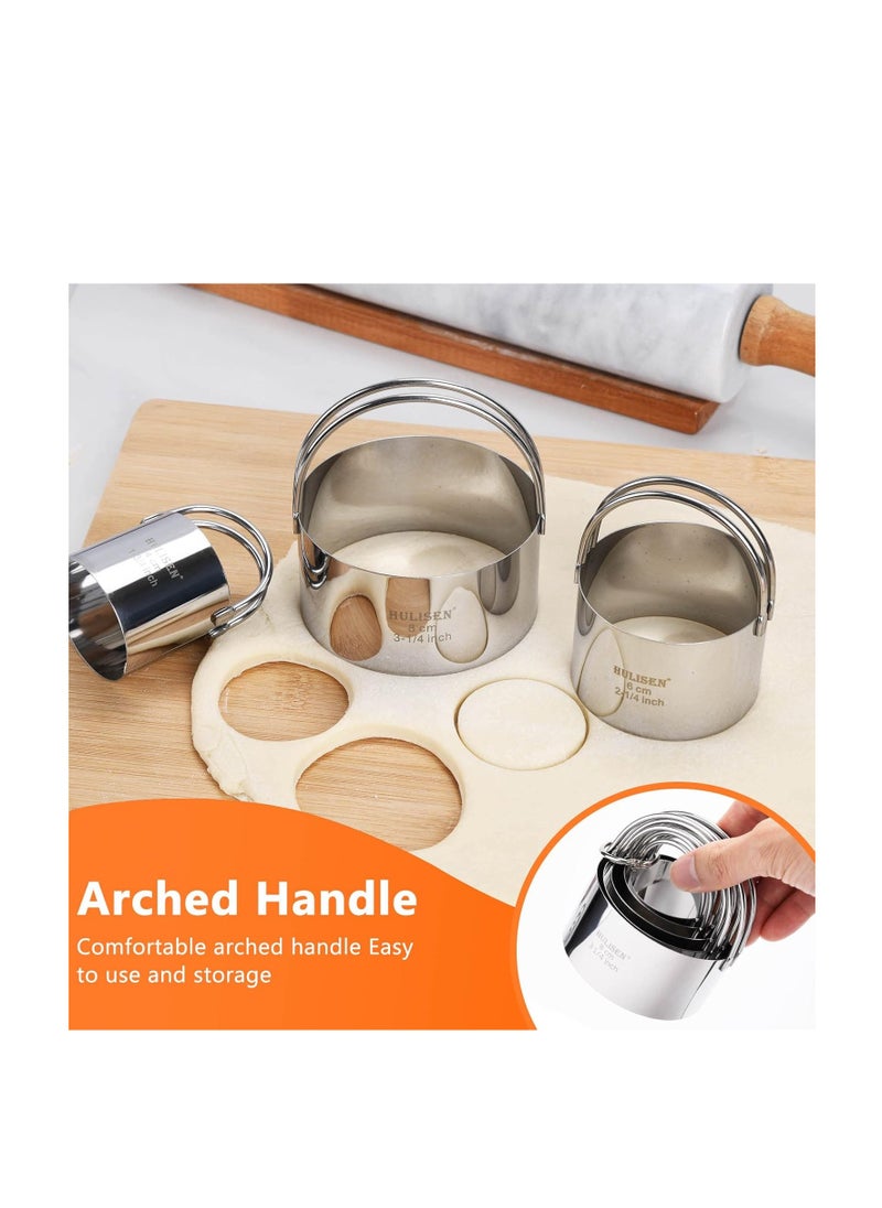 HULISEN HULISEN Stainless Steel Biscuit Cutter Set, Pastry Scraper and Dough Blender, Sturdy & Long-Lasting with Ergonomic Rubber Grip, Professional Baking Dough Tools, Gift Package (3 Pcs/Set)  - Image 3