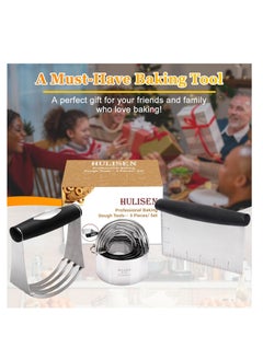 HULISEN HULISEN Stainless Steel Biscuit Cutter Set, Pastry Scraper and Dough Blender, Sturdy & Long-Lasting with Ergonomic Rubber Grip, Professional Baking Dough Tools, Gift Package (3 Pcs/Set)  - Image 5