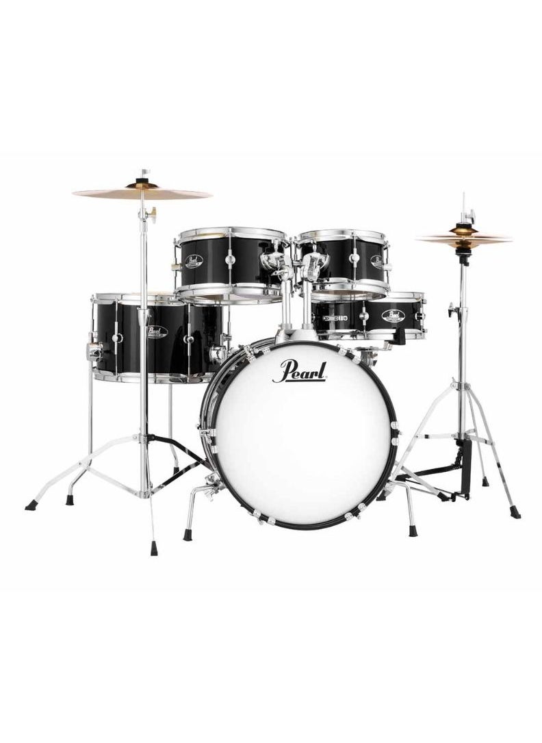 PEARL Pearl Roadshow Junior RSJ465C/C #31 5-Pcs Drum Set with Hardware & Cymbals Jet Black Finsh  - Image 1