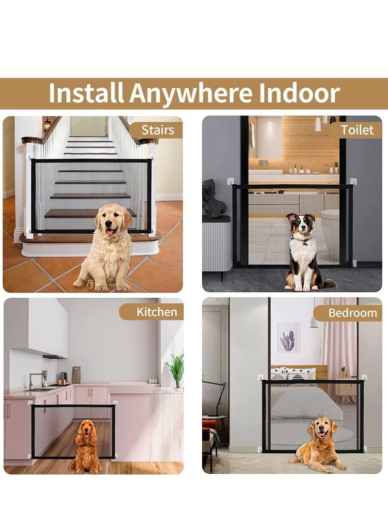 RATSAW Portable Mesh Baby Gate Mesh Magic Pet Dog Gate for Stairs Doorways Hallways Easy-Install Child's Safety Gates Folding for Indoor and Outdoor Safety Gate Width 180cm Height 78cm - Image 2