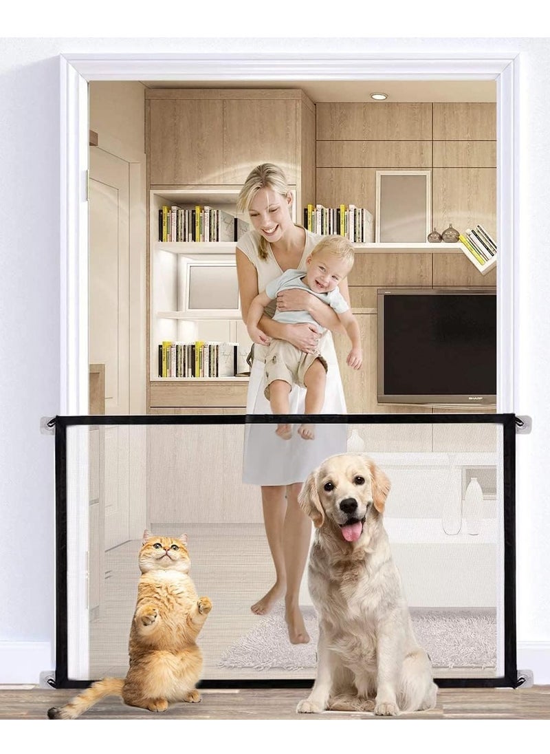 RATSAW Portable Mesh Baby Gate Mesh Magic Pet Dog Gate for Stairs Doorways Hallways Easy-Install Child's Safety Gates Folding for Indoor and Outdoor Safety Gate Width 180cm Height 78cm  - Image 1