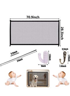 RATSAW Portable Mesh Baby Gate Mesh Magic Pet Dog Gate for Stairs Doorways Hallways Easy-Install Child's Safety Gates Folding for Indoor and Outdoor Safety Gate Width 180cm Height 78cm  - Image 5