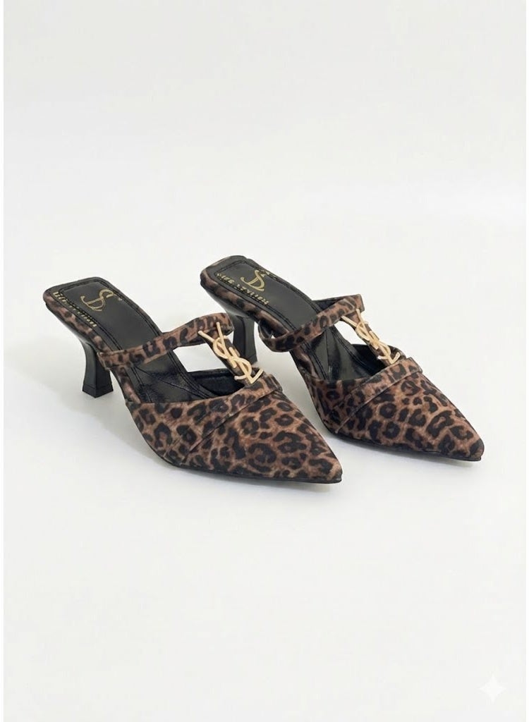 LIFESTYLISH Shoes Mid Heels Suede F-602 - Tiger - Image 2