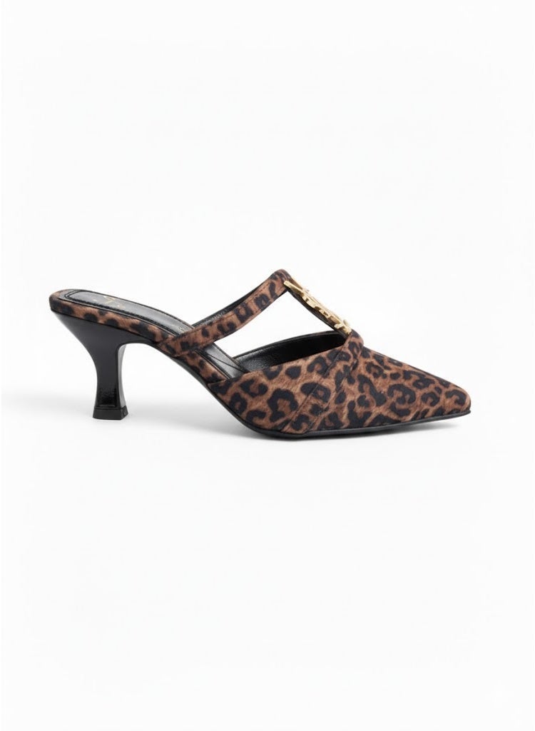 LIFESTYLISH Shoes Mid Heels Suede F-602 - Tiger - Image 1