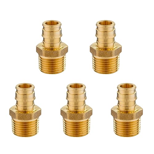 GUOFIS 5Pack PEXA Fittings 34 x 34 PEXA Expansion Male NPT Adapter with ASTM F1960 Male ThreadingPEX19600185Pack - Image 1