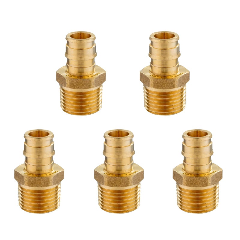 GUOFIS 5Pack PEXA Fittings 34 x 34 PEXA Expansion Male NPT Adapter with ASTM F1960 Male ThreadingPEX19600185Pack - Image 2