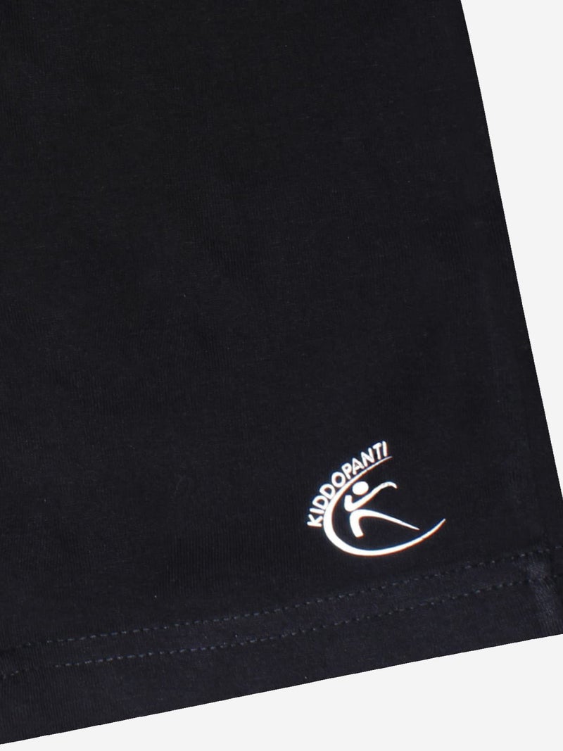 KiddoPanti Boys Solid Knee-Length Basic Short | 100% Cotton Knit Fabric | Elastic Waistband and Functional Drawcord | 2 Front Pockets Half Pant | Boys Shorts, Jet Black - 8-10Y - Image 4