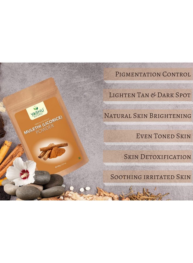 YASHU Pure Licorice (Mulethi) & Orange Peel Face Cleansing Powder for Glow | Natural Detan Face Pack Combo (200g) - Image 5