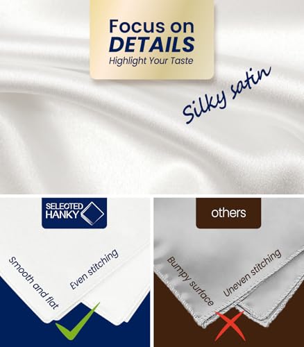 Selected Hanky Satin Pocket Square for Men Solid Color - Image 2