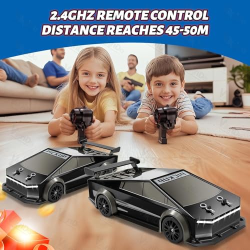 VikriDA 1:24 Scale RC Drift Car - 4WD High-Speed RC Racing Car with LED Lights, 2.4GHz Controller, One Rechargeable Batteries & Drifting Tires - Black - Image 4