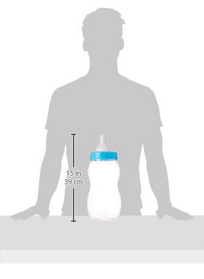 Homeford Jumbo Milk Bottle Coin Bank Baby Shower Plastic Container, 15-inch, Light Blue - Image 2