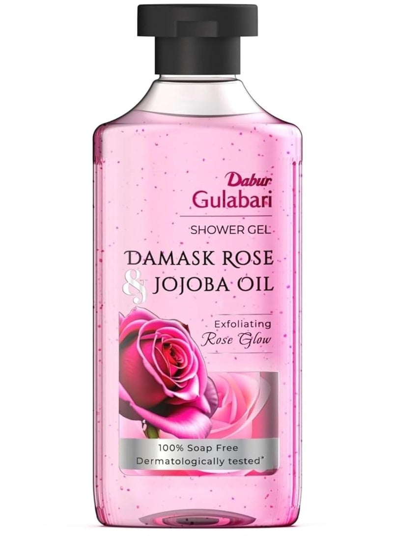 دابر جل استحمام جولاباري - جل الاستحمام - الورد الدمشقي وزيت الجوجوبا - 250 مل | حبات مستخلص الورد للتقشير | عطر الورد الدمشقي | بدون بارابين وسيليكونات | جلسرين نقي بنسبة 99% | غسول الجسم خالٍ من الصابون بنسبة 100% - Image 1