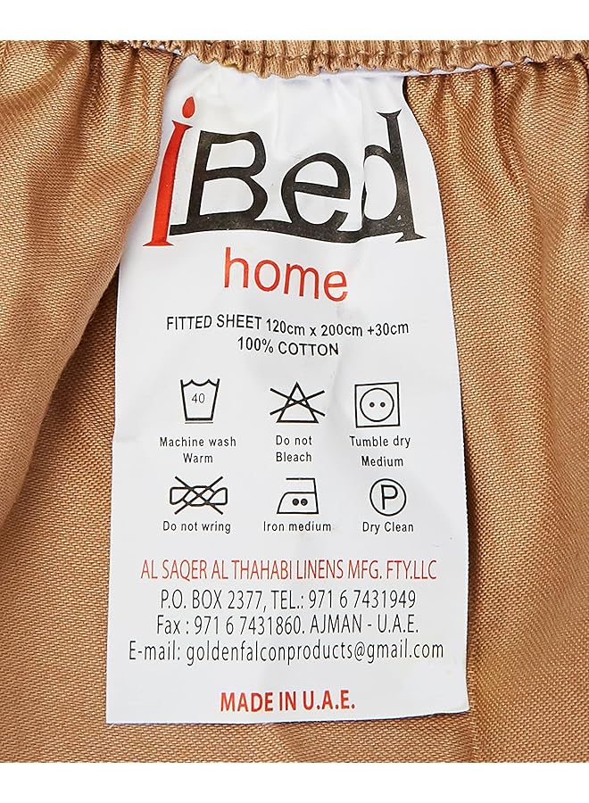 آي بيد هوم طقم ملاءات فاخرة مكون من قطعتين من القطن بكثافة 300 خيط، مقاس مفرد، كتان - Image 3