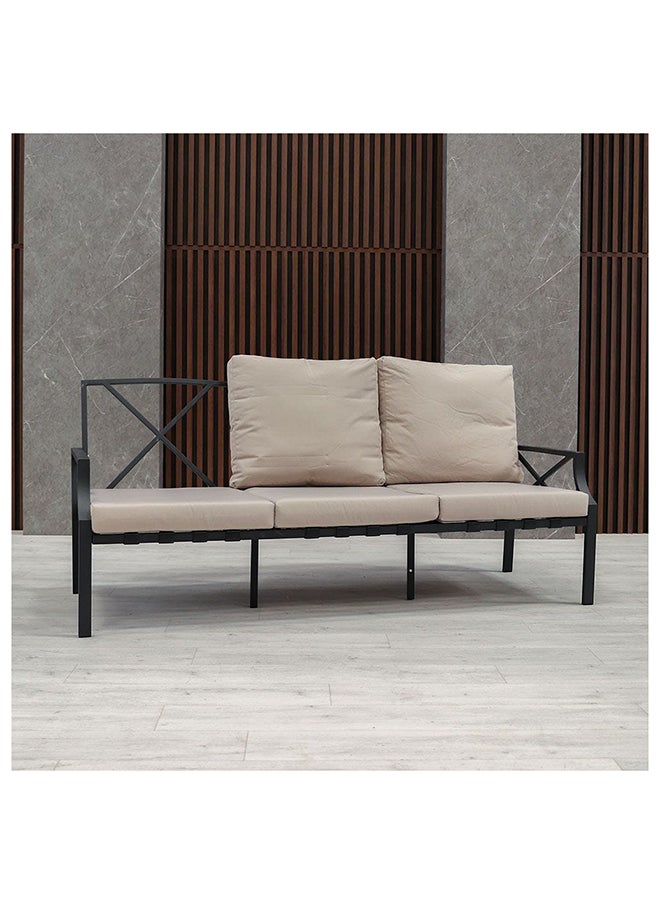 DANUBE HOME Torino 7 Seater Outdoor Sofa Set Steel Frame Garden Furniture Modern Design Lounge Sofa Sets 8 Pieces Outdoor Seating Table And Chairs Set For Patio Balcony Lawn Yard Grey  - Image 2