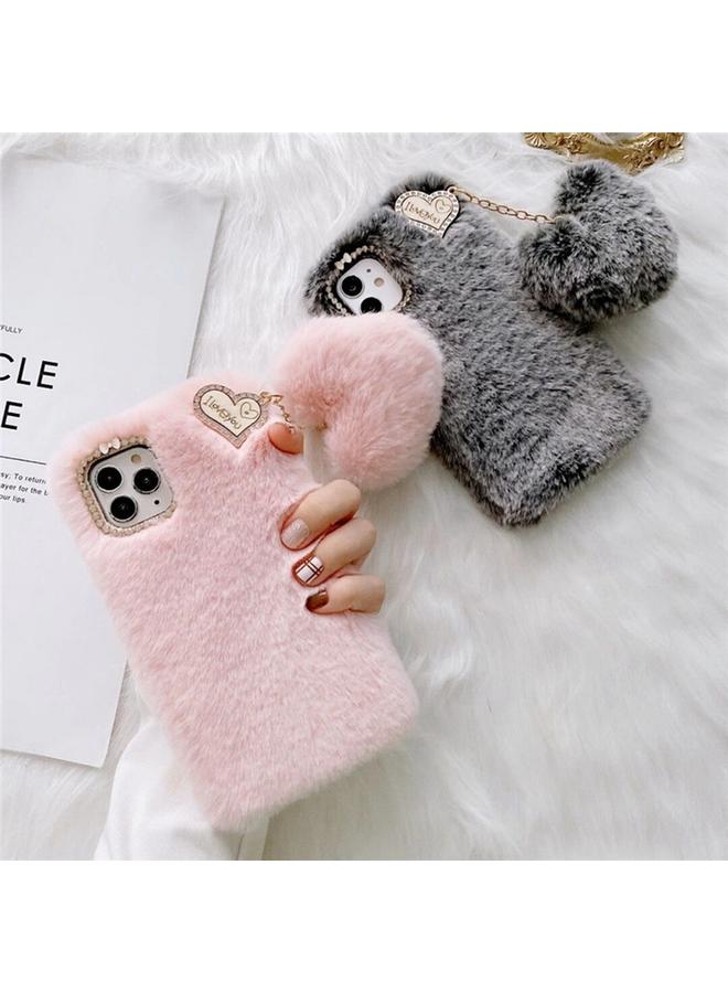 إيروريكس جراب لهاتف iPhone 12 Pro مصنوع من السيليكون الفاخر المزين بزهرة الماس الذهبية مع قلادة - Image 4