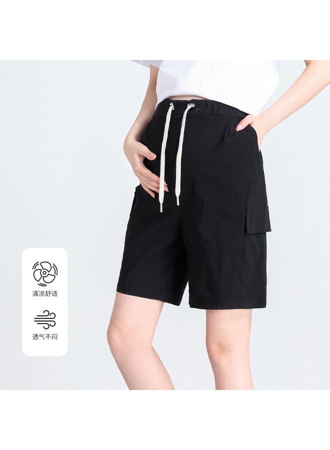 Bornbay high-waisted Belly Support Summer Thin Plus-size Slimming Maternity Pants For Outdoor Wear - Image 2