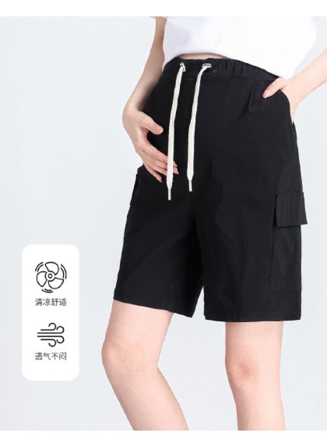 Bornbay high-waisted Belly Support Summer Thin Plus-size Slimming Maternity Pants For Outdoor Wear - Image 1
