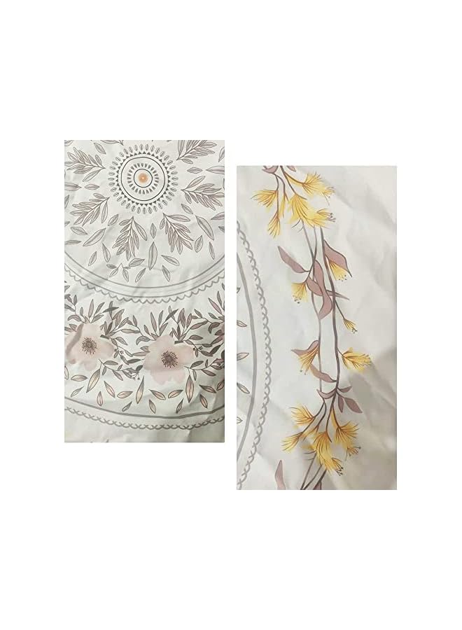 The Bros White Bohemian Tapestry Wall Hanging, Mandala Floral Medallion Hippie Tapestry with Light Brown Aesthetic Wreath Design, Cream Wall Decor Blanket for Bedroom Home Dorm - Image 5