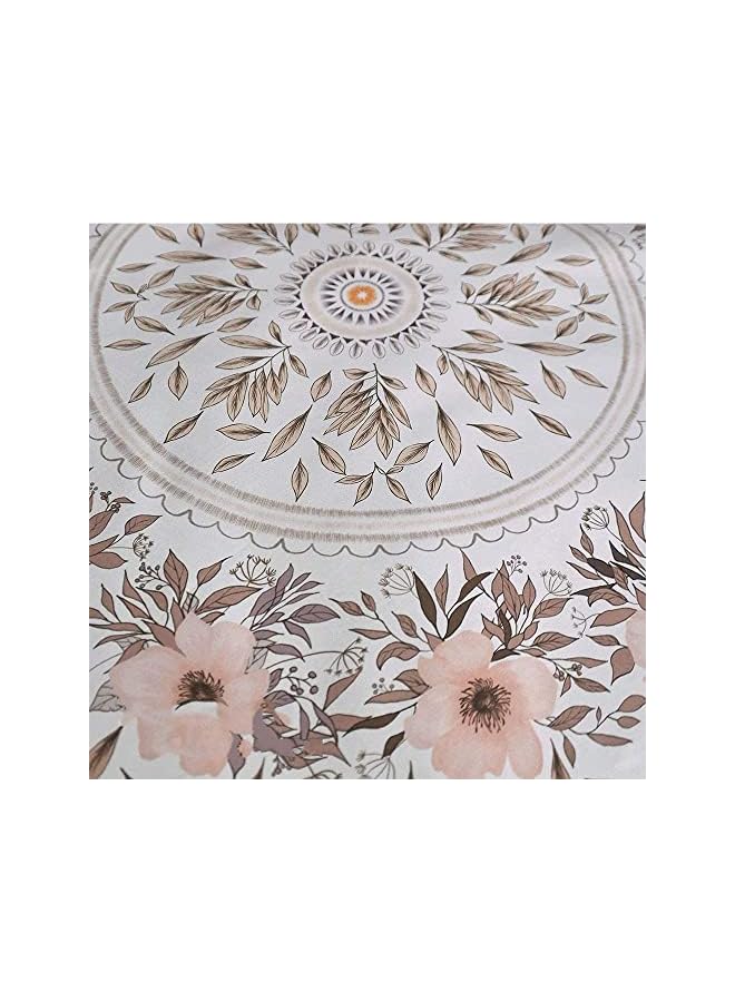 The Bros White Bohemian Tapestry Wall Hanging, Mandala Floral Medallion Hippie Tapestry with Light Brown Aesthetic Wreath Design, Cream Wall Decor Blanket for Bedroom Home Dorm - Image 4