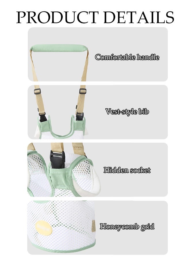 DUNISO Baby Walker Harness, Handheld Kids Walker Helper,Adjustable Infant Walking Assist Trainer Tool, Breathable Safety Belt for Children(Green) - Image 3