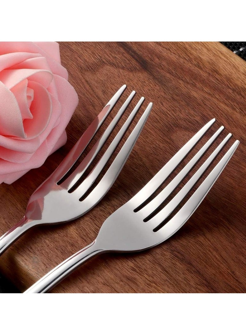 12-Piece Stainless Steel Dinner Forks Set 8 Inch Durable Cutlery for Home - Image 3