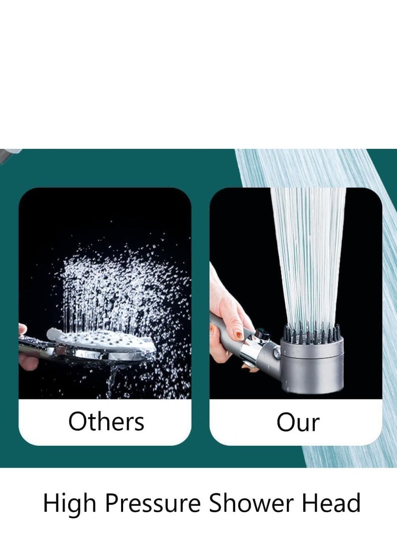 شيانغ مي رأس الدش عالي الضغط، رأس الدش المرشح، 3 إعدادات رأس الدش المحمول باليد مع مفتاح التشغيل إيقاف التشغيل، دش التدليك متعدد الوظائف (رمادي) - Image 5