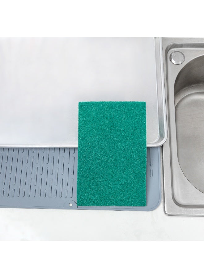 Restaurantware RW Clean 9 Inch x 6 Inch Scouring Pads, 10 No-Scratch Green Scrub Pads - Heavy-Duty, No-Abrasive, Green Polyester Scrub Pads For Cleaning, For Scraping, Cleaning, Or Scrubbing,  - Image 3