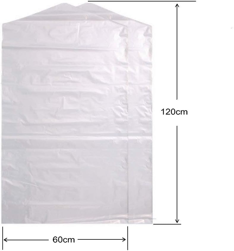 Fangkun 100 Pack Garment Bag Transparent Clothing Dust Cover Dustproof Hanging Clothes Suit Dress Jacket Cover for Dry Cleaner Home Storage Travel Clothes Storage Closet 23.6 x 47.2 inches Market mainstream color picks - Image 5