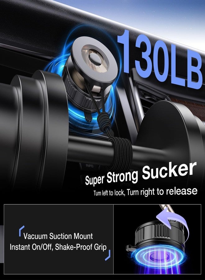 Vooii Car Phone Holder for Magsafe (130+LB Strongest Ever Suction & 3000gf Magnetic) (360° One Hand Adjustable) Car Phone Mount, Phone Holders for Your Car for iPhone 17 Pro Max 16 15 14 13 12 Plus - Image 2