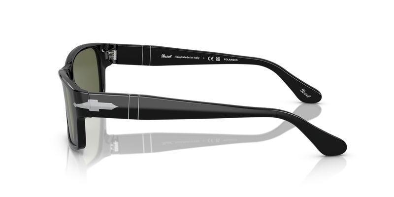 Persol PO2803S Rectangular Sunglasses, Black/Green Polarized, 58 mm - Image 2
