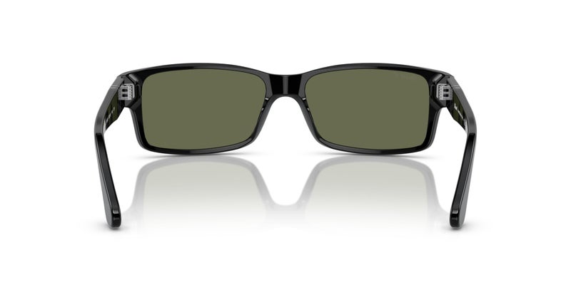 Persol PO2803S Rectangular Sunglasses, Black/Green Polarized, 58 mm - Image 4