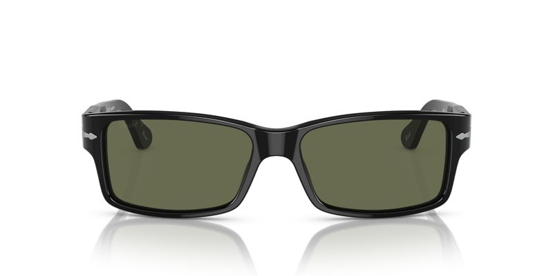 Persol PO2803S Rectangular Sunglasses, Black/Green Polarized, 58 mm - Image 3