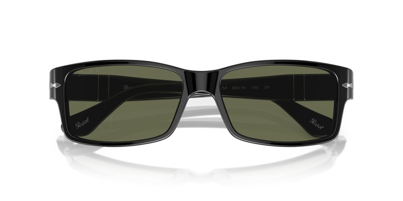 Persol PO2803S Rectangular Sunglasses, Black/Green Polarized, 58 mm - Image 5
