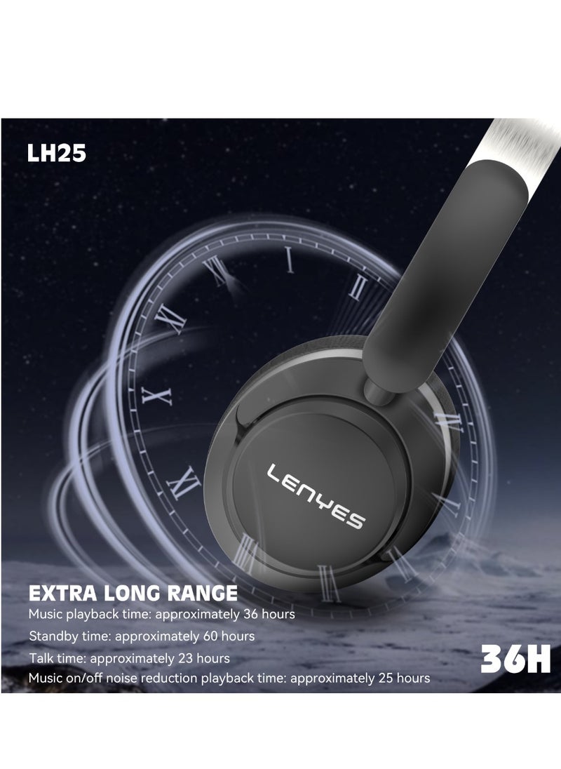 Lenyes - Lenyes ANC Active Noise Cancelling Wireless Bluetooth On-Ear Headphones, Android and iPhone Compatible - Image 1