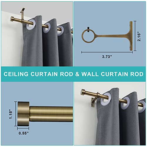 Lwiiom 2-Pack Curtain Rod for Windows 28-48",Adjustable Window Curtain Rods with Premium Aluminum End Cap Finials and Full Surround Brackets,3/4"(0.062Feet) Diameter,Antique Bronze Drapery Rods for Curtains - Image 3