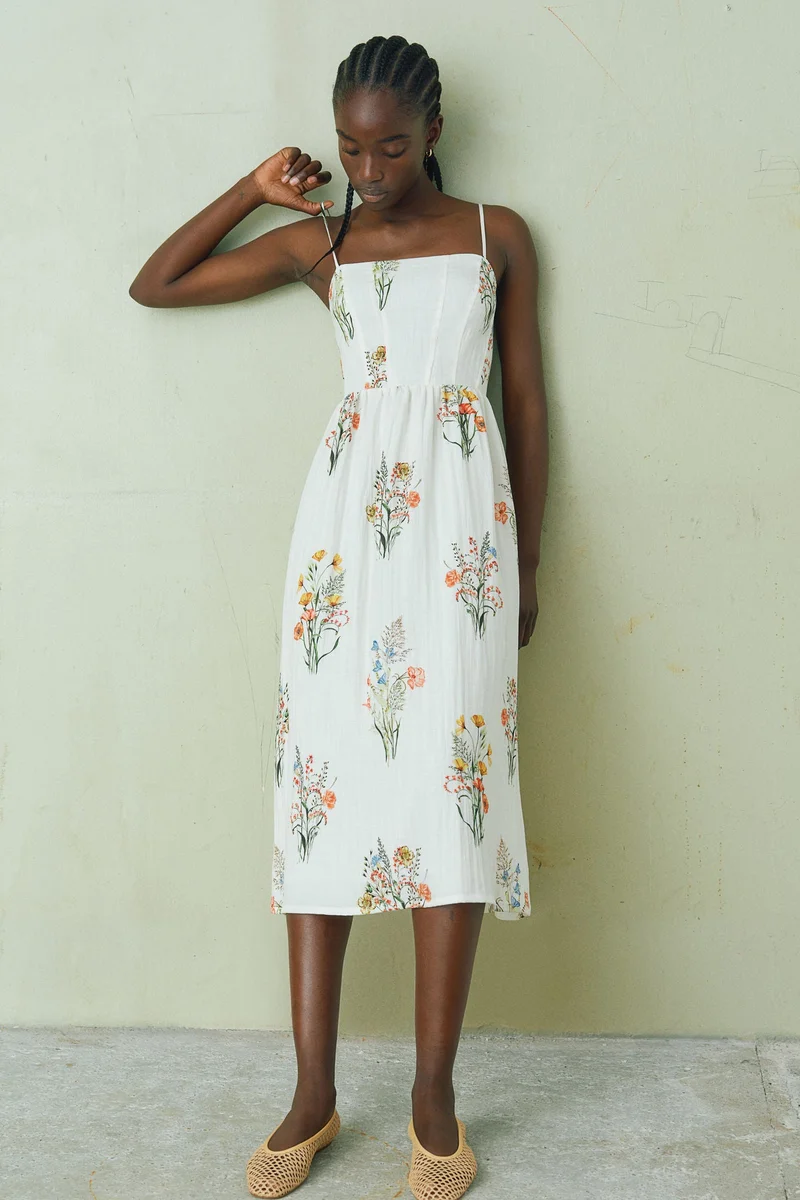 H&M Linen-blend midi dress