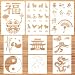 CIEMODA 9 Pieces Chinese Stencil Set Chinese FU Characters StencilDouble Happiness Dragon The Great Wall Stencils Zodiac Painting Stencils for Painting on Wall Tile Wood DIY Art Home Decor83 x 118 inch - Image 2