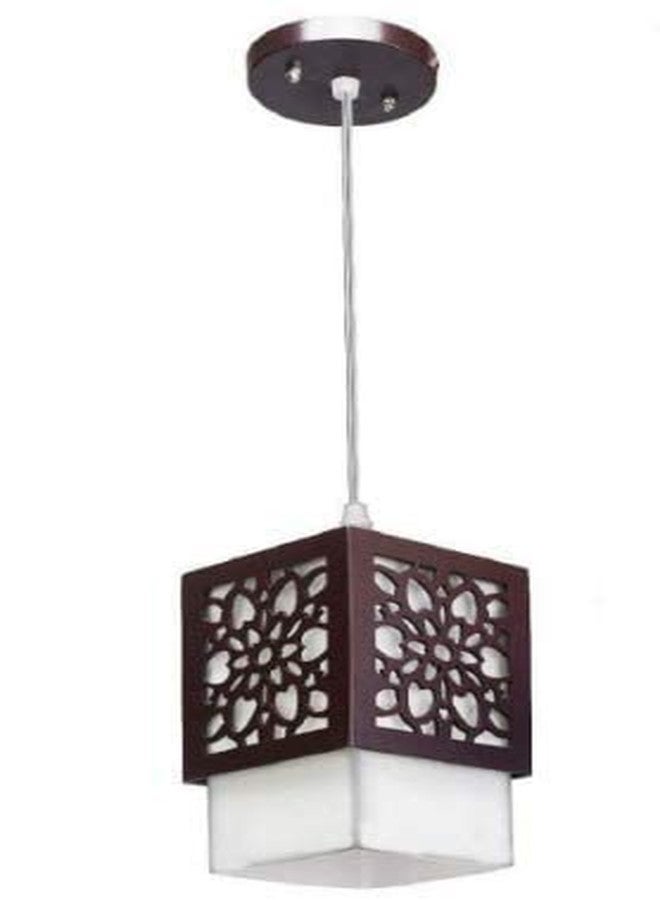SINOMAN Board-Wood Laser Cut Flower Design Hanging Ceiling Pendant Light for Living Room/Bedroom/Kitchen/Over the Dining Table (Star SL, with Bulb) - Image 4