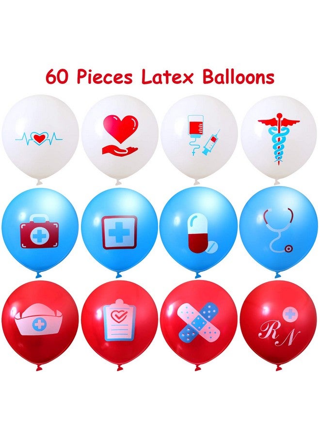 Sumind 60 Pieces Nurse Balloons Party Decoration Supplies Nursing Latex Balloons Decorations for Nurse Graduation RN Themed Party - Image 2
